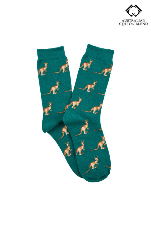 Women's Australian Cotton Rich Crew Socks - Kangaroo