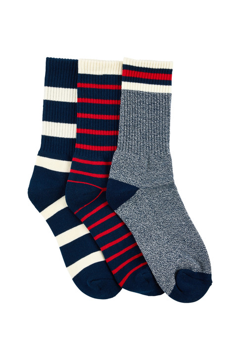 Men's Cotton Rich Crew Sport Style Socks with Cushion Foot-  3 Pack- Weekender
