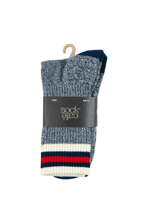 Men's Cotton Rich Crew Sport Style Socks with Cushion Foot-  3 Pack- Weekender