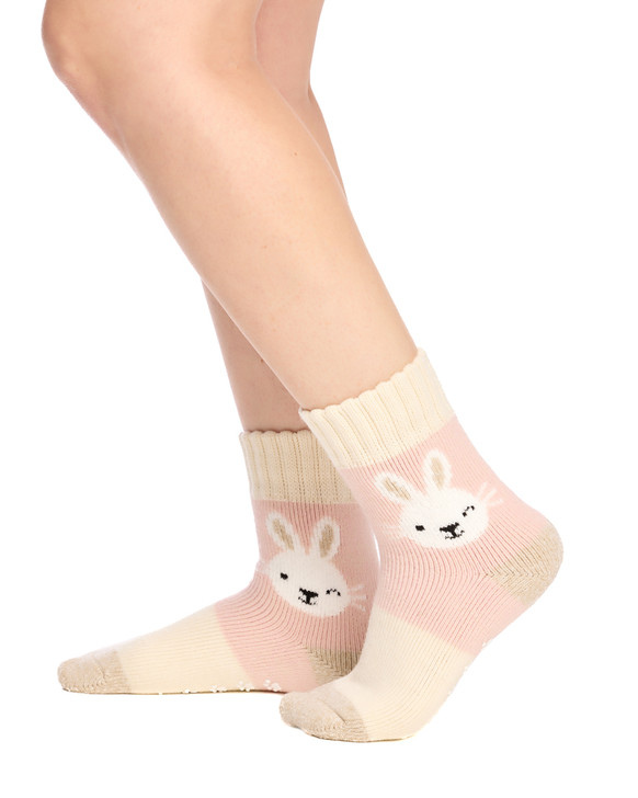 Kids Hotty™ Thermal Insulated Crew with Non-slip - Pink Bunny