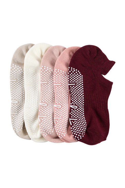 Cotton Grip Socks - 5 Pack- Lightweight- Berries & Cream