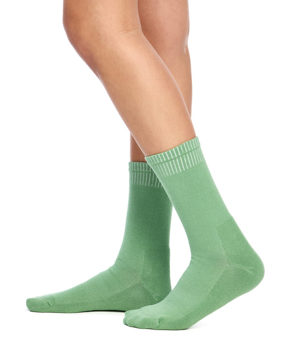 Cotton Top to Toe Comfort - 3 Pack- Cushion Sole- Winter Green