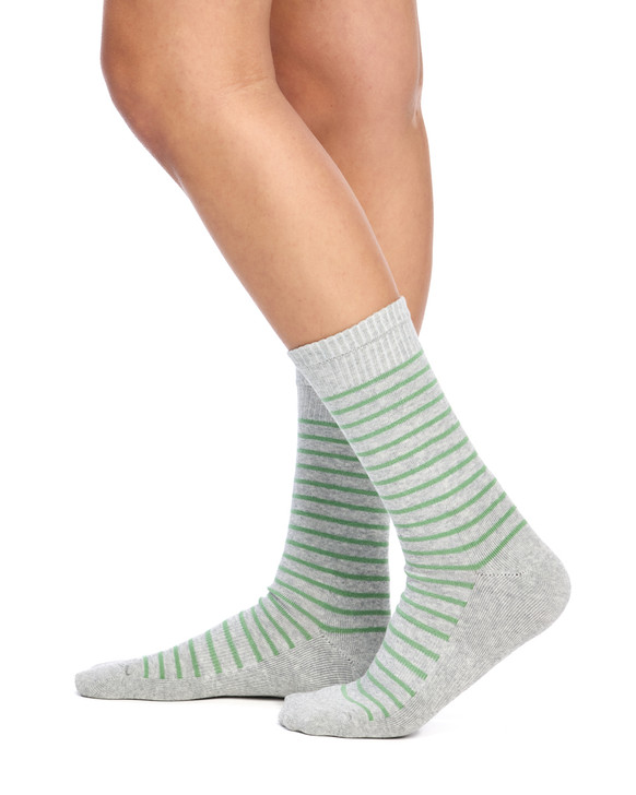 Cotton Top to Toe Comfort - 3 Pack- Cushion Sole- Winter Green