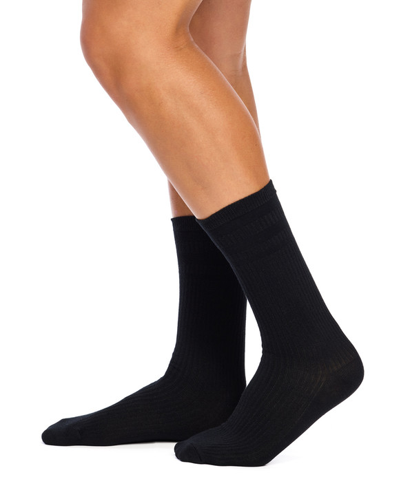 Bamboo Top to Toe Comfort - 3 Pack -Lightweight Rib-  Black