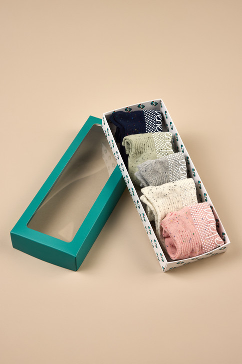 Women's Cotton Pilates No-Show with Non Slip 5 Pack - Nep Gift Box