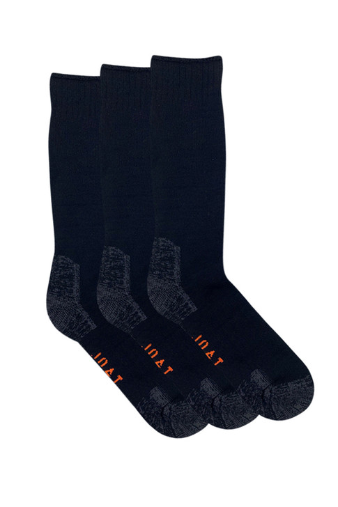 Men's Extra Thick Bamboo Outdoor Socks - 3 Pack- Black
