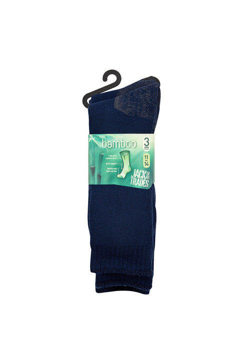 Men's Extra Thick Bamboo Outdoor Socks - 3 Pack- Navy