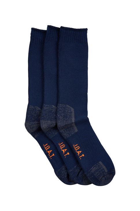Men's Extra Thick Bamboo Outdoor Socks - 3 Pack- Navy