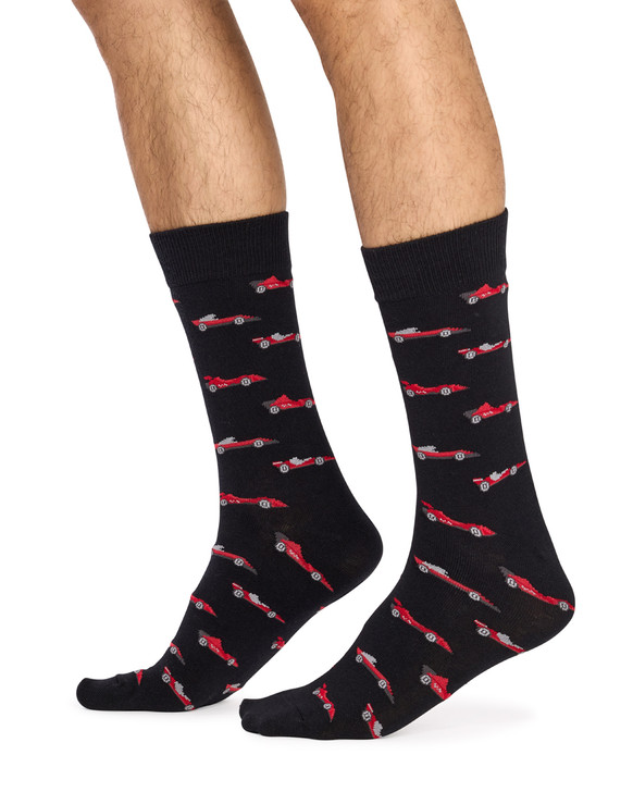 Men's Cotton Crew Novelty Socks 5 Pack - Racing Gift Box