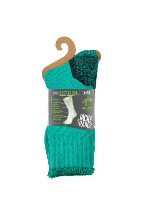 Bamboo Outdoor Socks- Twisted Jade