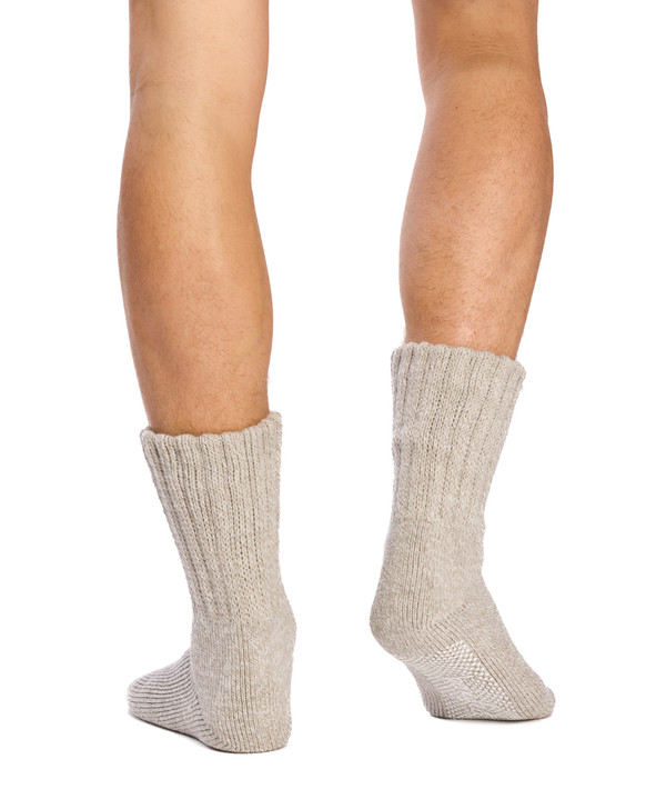 Chunky Slouch Grip Socks- Thermal - Silver