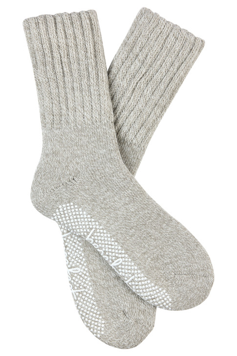 Chunky Slouch Grip Socks- Thermal - Silver