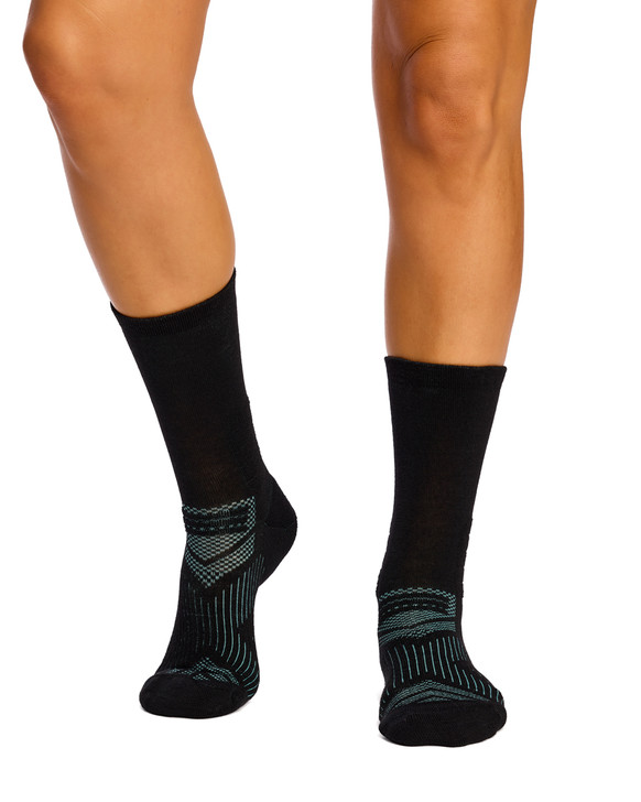 Merino Run Crew- Black