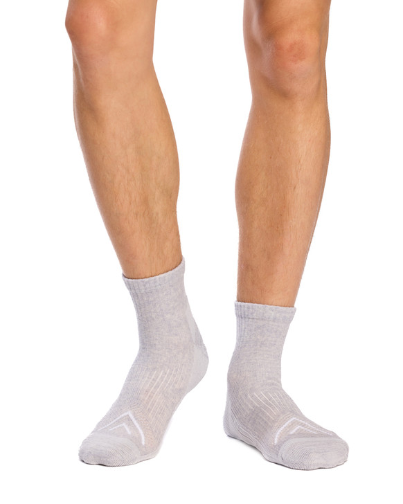 Merino Athletic- Quarter- Grey Melange