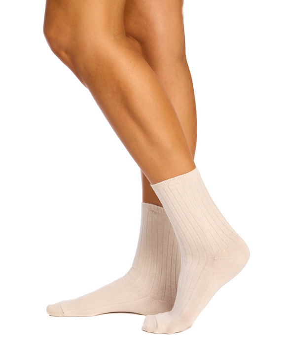 Women's High % Cotton Socks - Pack 3- Café Latte & Chocolate