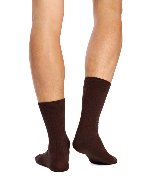 Men's High % Cotton Socks - Pack 3- Caffe Latte & Chocolate
