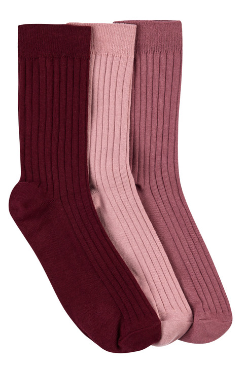 Men's High % Cotton Socks - Pack 3- Cherry Rose