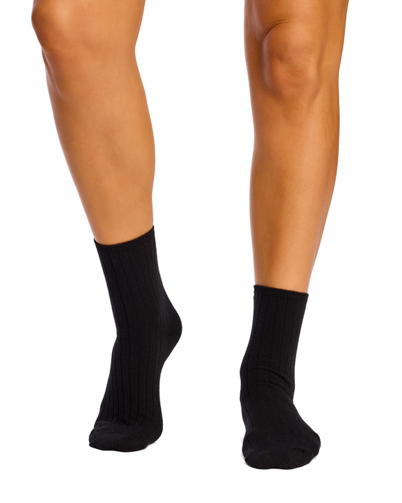 Women's High % Cotton Socks - Pack 3- Black