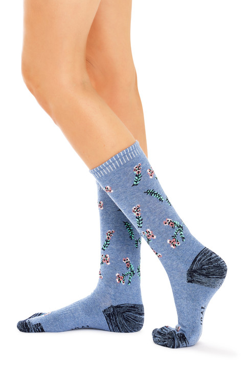 Cotton Top to Toe Comfort - 3 Pack -Cushion Sole-  Floral