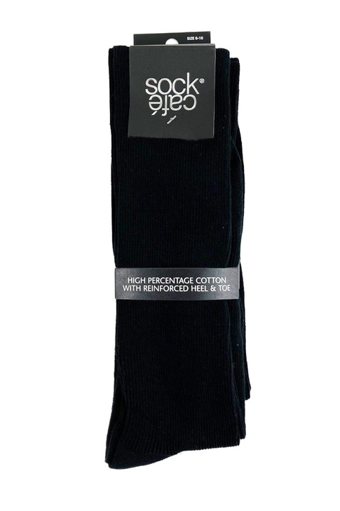 Men's High Percentage Cotton Rib Crew Socks - 3 Pack