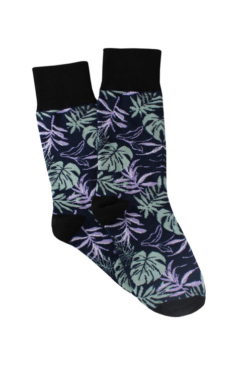 Men's Fine Cotton Fashion Socks - Panama Palm