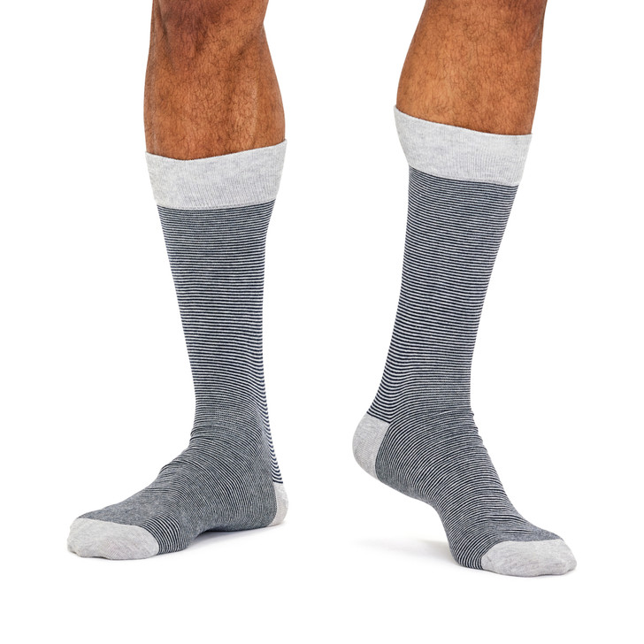 Men's Fine Cotton Fashion Socks - Fine Stripe