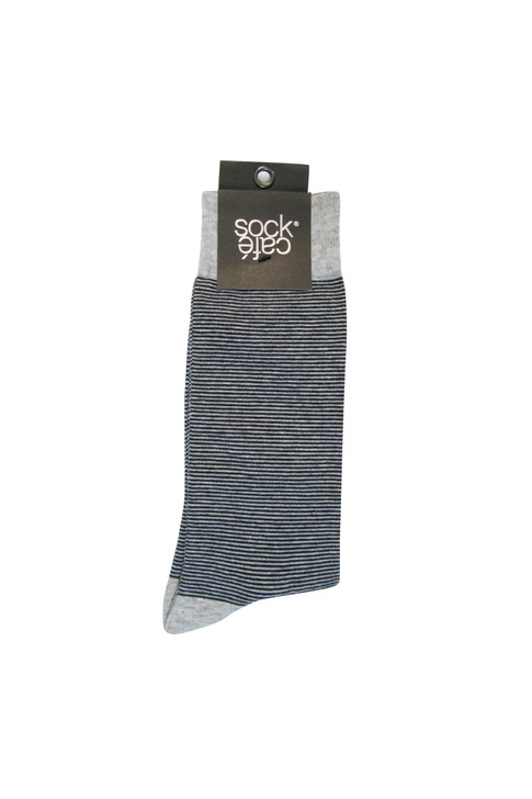 Men's Fine Cotton Fashion Socks - Fine Stripe