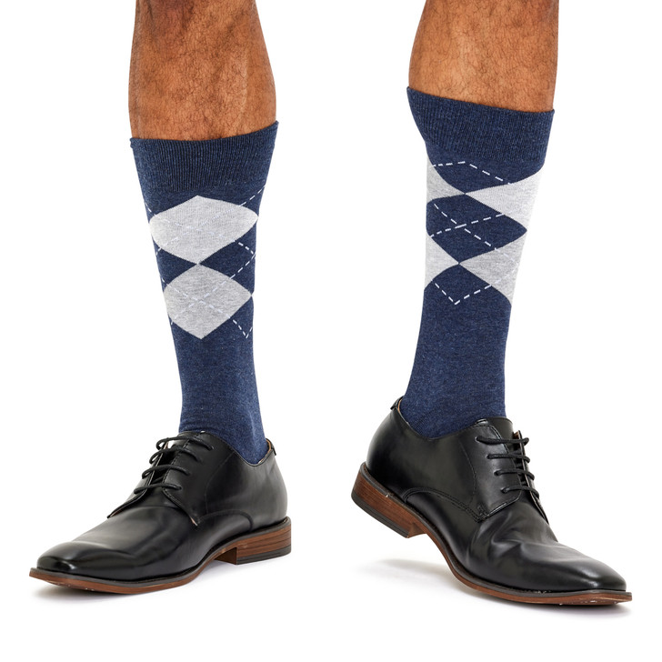 Men's Fine Cotton Fashion Socks - Argyle