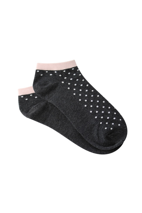 Women's Fine Cotton Low Cut Socks - Pin Point Metallic