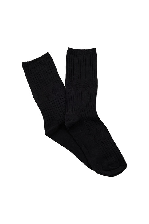 Women's Fine Bamboo Textured Crew Socks