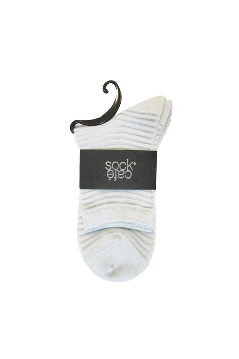Women's Sheer Quarter Crew Socks -Metallic Stripe