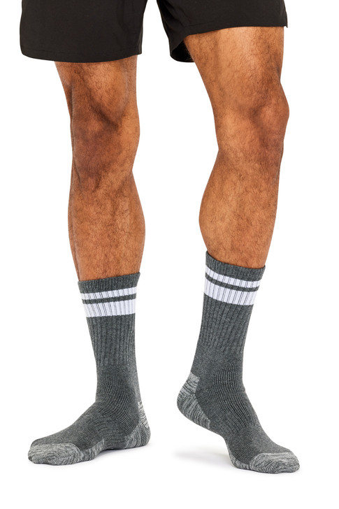 Men's Cotton Crew Action Socks- 3 Pack - 2 Ringers