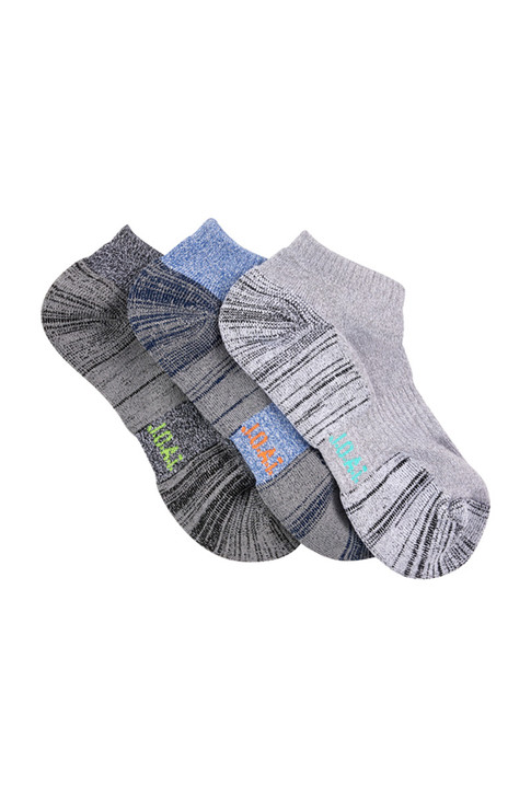 Kid's Bamboo Low Cut Action Socks with Arch Support 3 Pack- Twisted Yarn
