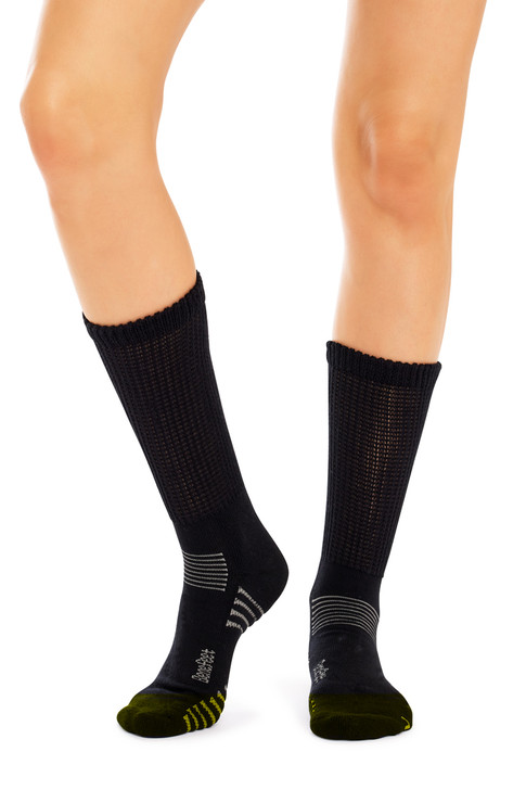 Bamboo Top to Toe Comfort - 2 Pack- Massaging Sole- Black