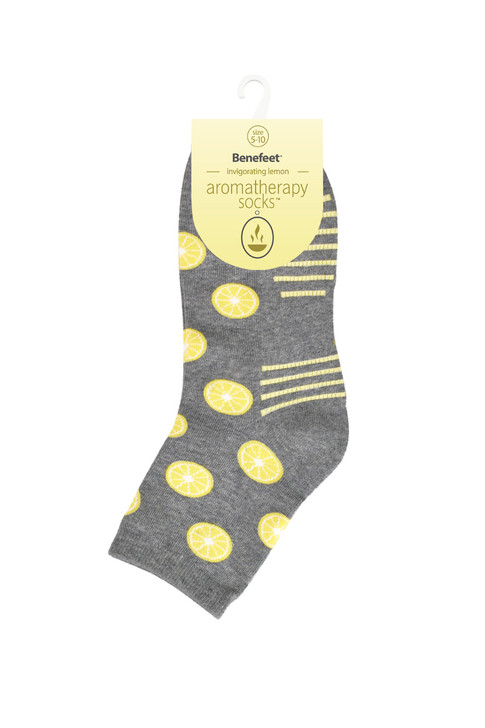 Women’s Aromatherapy™ Cotton Quarter Crew Socks with Massaging Soles - Invigorating Lemon (3 for $20)