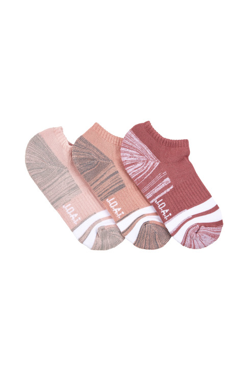 Women's Bamboo Low Cut Action Socks with Arch Support 3 Pack - Assorted