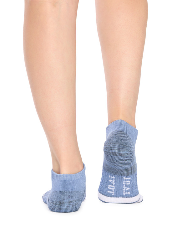 Kid's Bamboo Low Cut Action Socks with Arch Support- 3 Pack - Assorted Blues (Buy any 4 packs, only pay for 3 Family Bundle)