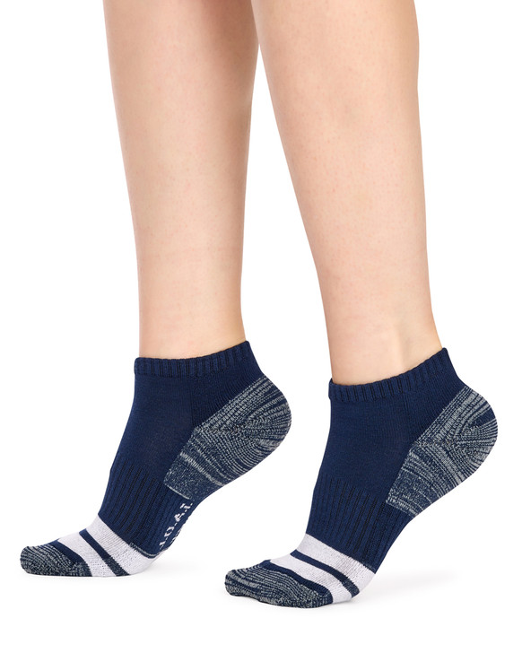Kid's Bamboo Low Cut Action Socks with Arch Support- 3 Pack - Assorted Blues (Buy any 4 packs, only pay for 3 Family Bundle)