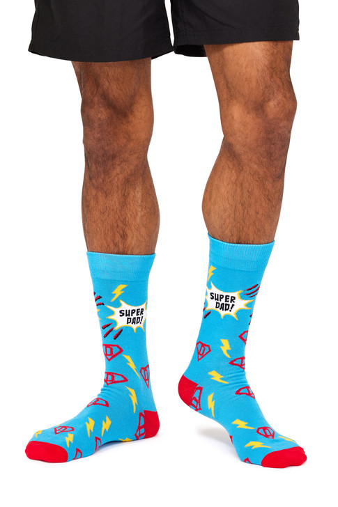 Men’s Fine Cotton Fashion Socks - Super Dad (Spend & Save Bundle)