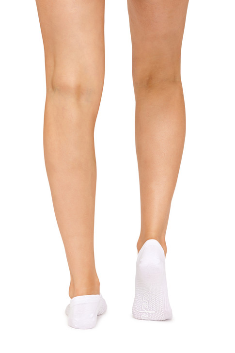 Women's Cotton Pilates No-Show with Non Slip 5 Pack - White