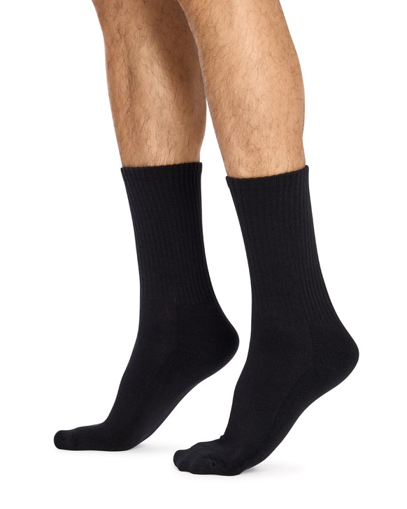 Men's Cotton Rich Crew Sport Style Socks with Cushion Foot- 3 Pack- Lightning Bolt