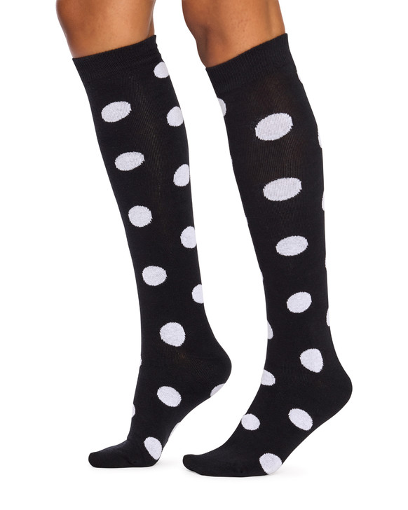Women's Cotton Knee High Fashion Socks- Bold Spots
