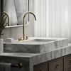 KOHLER COMPONENTS TALL LAVATORY SPOUT (W/O HANDLES) WITH CLICK DRAIN - TUBE 77965T-AF FRENCH GOLD