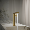 KOHLER COMPOSED TALL LAVATORY FAUCET - SIDE LEVER HANDLE 73168T-4-2MB BRUSHED MODERNE BRASS
