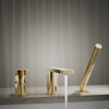 KOHLER PARALLEL 3H DIRECT MOUNT BATH FAUCET WITH HANDSHOWER 23488T-4-AF FRENCH GOLD
