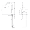 KOHLER TAUT CW TUBE SPOUT KITCHEN FAUCET 74053T-4-BL MATTE BLACK