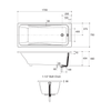 KOHLER REACH 1.7M DROP-IN ACRYLIC BATH 72800X-0