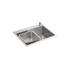 KOHLER MALLECO S SGL SR/UC SINK,2PD,NA 22" SINGLE 21920T-2PD-NA
