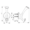 KOHLER ELLISTON DOUBLE ROBE HOOK 72788T-CP POLISHED CHROME