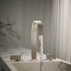KOHLER COMPONENTS LAVATORY SPOUT (W/O HANDLES) WITH CLICK DRAIN - RIBBON 77968T-BN BRUSHED NICKEL